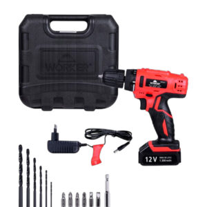 PARAFUSADEIRA WORKER 12V - C/MALETA DE ACESSÓRIOS 17PÇS